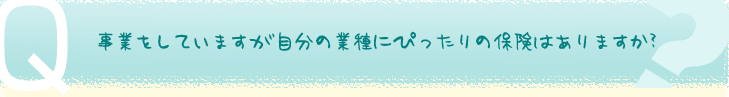 事業をしていますが自分の業種にぴったりの保険はありますか？